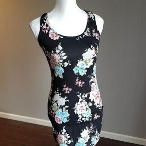 Floral spandex mini dress